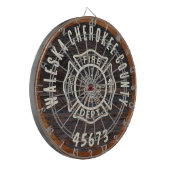 Rustic Wood tone vuurman embleem Dartbord (Voorkant Links)
