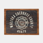 Rustic Wood tone vuurman embleem Deurmat (Voorkant)