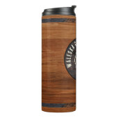 Rustic Wood tone vuurman embleem Thermosbeker (Gedraaid links)