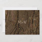 Rustic Wood Tree Heart Photo Wedding Kaart (Achterkant)