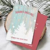 Rustic Wood Tree Season's Greeting Business Feestdagenkaart