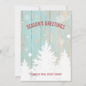 Rustic Wood Tree Season's Greeting Business Feestdagenkaart (Voorkant)