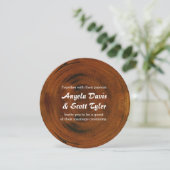 Rustic Wood Tree Stump Country Wedding Uitnodiging (Staand voorkant)