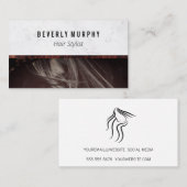 Rustic Wood Trim | Hair Stylist | Marmer Modern Klantenkaartje (Voorkant / Achterkant)