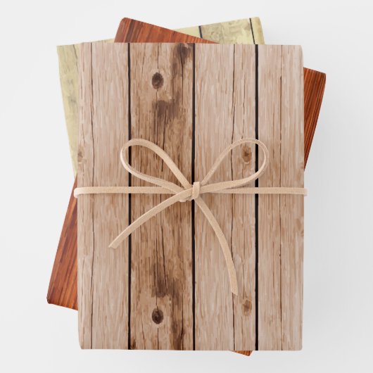 Rustic Wood Trio Inpakpapier Vel (In situ)