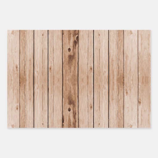 Rustic Wood Trio Inpakpapier Vel (Voorkant)