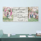 Rustic Wood trouwfoto afbeelding Welkom Spandoek (Beurs)
