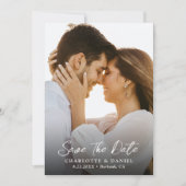 Rustic Wood Trouwfoto Sla de datum Kaart (Voorkant)