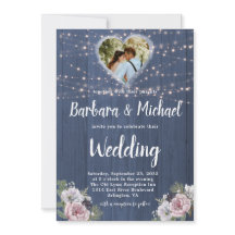 Rustic Wood Twinkle Lights Foto Floral Wedding