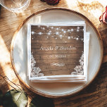 Rustic Wood Twinkle Lights Lace Wedding Servet<br><div class="desc">Rustic Wood Twinkle Lace Wedding Paper Napkin. (1) Voor verdere aanpassing,  gelieve de "pas verder"verbinding aan en ons ontwerphulpmiddel te gebruiken om deze sjabloon te wijzigen. (2) Neem contact met me op als je hulp of overeenkomende objecten nodig hebt.</div>