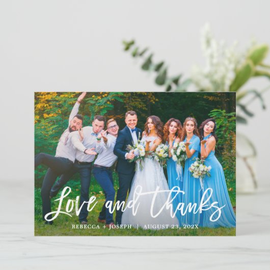 Rustic Wood Twinkles Light Lace Weduwfoto Bedankkaart (Staand voorkant)