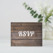 Rustic Wood Typografie RSVP Briefkaart (Staand voorkant)