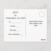 Rustic Wood Typografie RSVP Briefkaart (Achterkant)