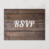 Rustic Wood Typografie RSVP Briefkaart (Voorkant)