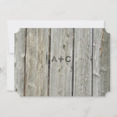 Rustic Wood Typography Wedding Invitations Kaart (Achterkant)