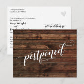 Rustic Wood Uitgestelde aankondiging huwelijk Briefkaart (Voorkant / Achterkant)