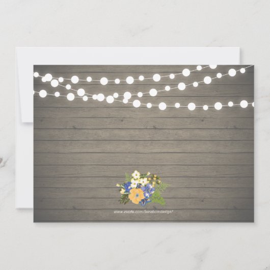 Rustic Wood Uitnodiging voor 50th Wedding Jubileum (Achterkant)