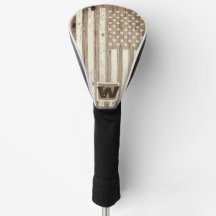 Rustic Wood USA Vlag Monogram