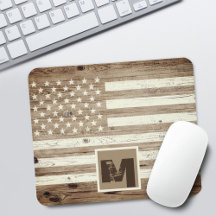 Rustic Wood USA Vlag Monogram