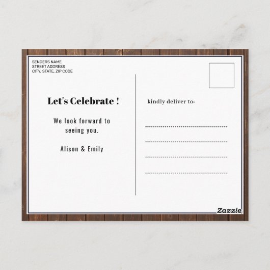 Rustic Wood Vaderdag BBQ Uitnodiging (Achterkant)