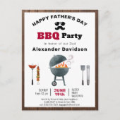 Rustic Wood Vaderdag BBQ Uitnodiging (Voorkant)