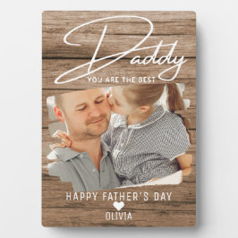 Rustic Wood Vaderdag Best papa Foto Fotoplaat