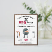 Rustic Wood Vaderdag Foto BBQ Uitnodiging (Staand voorkant)