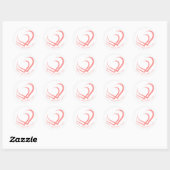 Rustic Wood Valentijn Dag Twee Roze Heart Ronde Sticker (Vel)