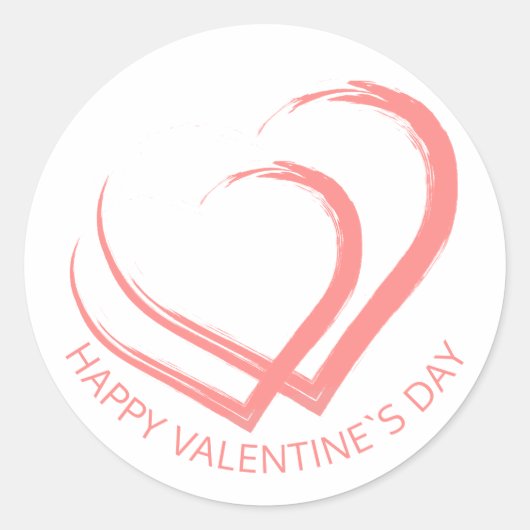 Rustic Wood Valentijn Dag Twee Roze Heart Ronde Sticker (Voorkant)