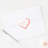 Rustic Wood Valentijn Day Roze hart met naam Hart Sticker (Envelop)
