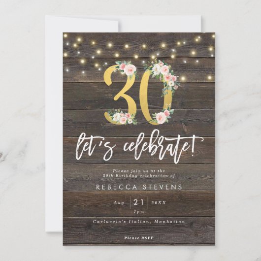 Rustic Wood viert zijn 30e verjaardag Kaart (Voorkant)