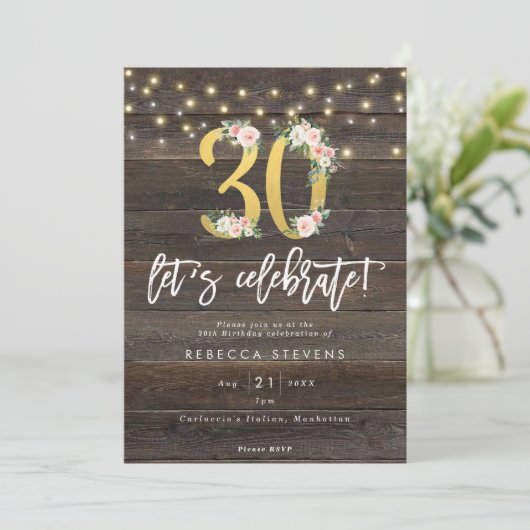Rustic Wood viert zijn 30e verjaardag Kaart (Staand voorkant)