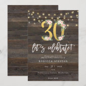 Rustic Wood viert zijn 30e verjaardag Kaart (Voorkant / Achterkant)
