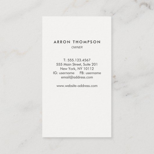 Rustic Wood Visitekaartje (Achterkant)