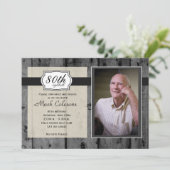 Rustic Wood Volwassenen Aanwezigheid Kaart (Staand voorkant)