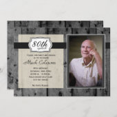 Rustic Wood Volwassenen Aanwezigheid Kaart (Voorkant / Achterkant)