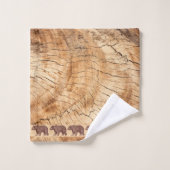 Rustic Wood Walking Beren Bad Handdoek (Wasdoekje)