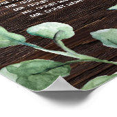 Rustic Wood Waterverf Flowers Weddenschap Poster (Hoek)