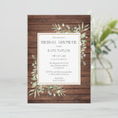 Rustic Wood Waterverf Greenery Vrijgezellenfeest Kaart (Staand voorkant)