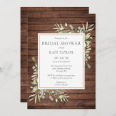 Rustic Wood Waterverf Greenery Vrijgezellenfeest Kaart (Voorkant / Achterkant)