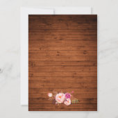 Rustic Wood Waterverf Roze Floral Foto Save The Date (Achterkant)
