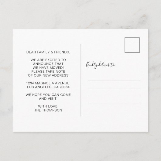 Rustic Wood We hebben New Home Photo Moving Aankondigingskaart (Achterkant)