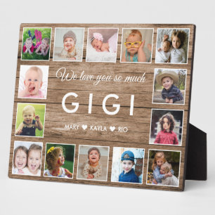 Rustic Wood We houden van je Gigi 14 Foto Collage Fotoplaat