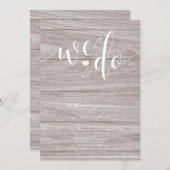 Rustic Wood we wedden Kaart (Voorkant / Achterkant)