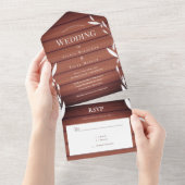 Rustic Wood Weddenschap in één uitnodiging (Afscheurbaar)