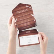 Rustic Wood Weddenschap in één uitnodiging