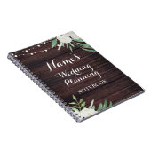 Rustic Wood Weddenschap over laptop — witte ventil Notitieboek (Rechterzijde)