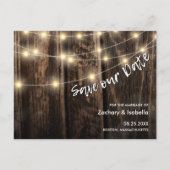 Rustic Wood Weddenschap Save the Date Aankondigingskaart (Voorkant)