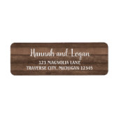 Rustic Wood Wedding Address Etiket (Voorkant)