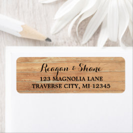 Rustic Wood Wedding Address Etiket